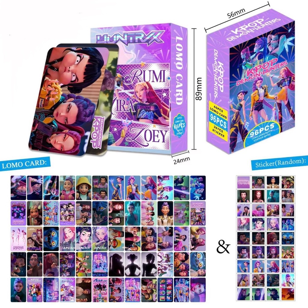 K-Pop Demon Hunters Stickers & Lomo Card Set (96PCS)